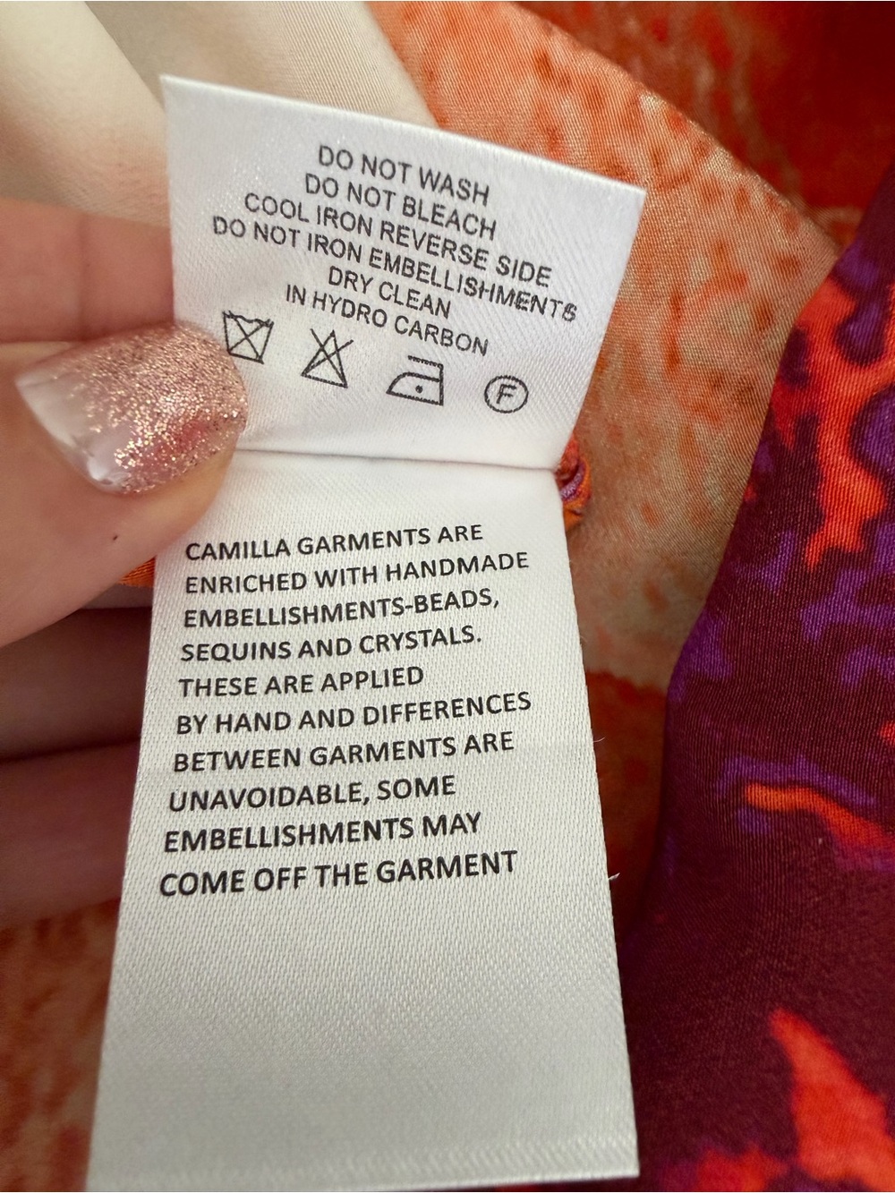 NWT CAMILLA Asymmetric Hardware Kaftan “Pretty As A Poppy” 100% Silk Crystal S/M - Picture 9 of 10